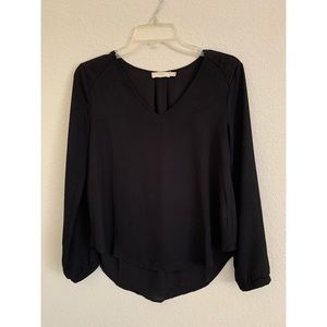 Lush Black Long Sleeve Blouse